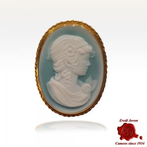 Vintage Green Cameo in...