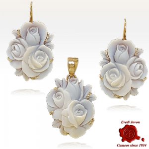 Flower Cameo Ring Gold "Sfioccato" 2