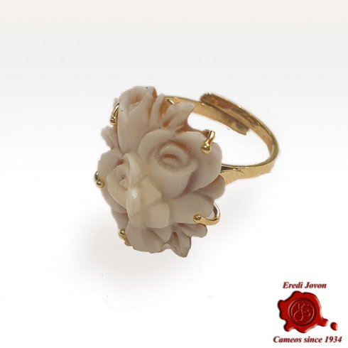 Flower Cameo Ring Gold "Sfioccato"