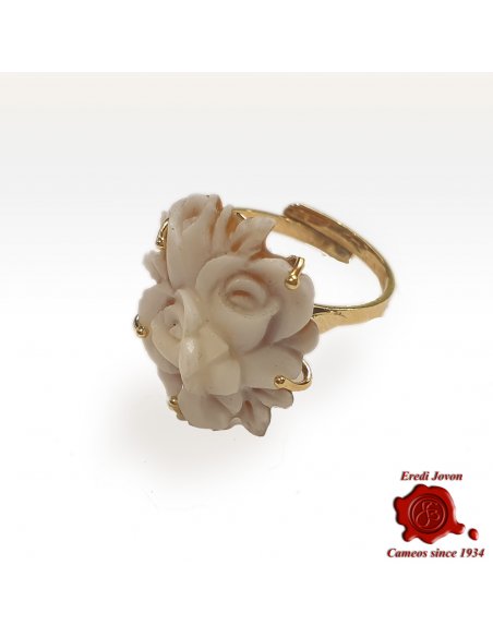 Flower Cameo Ring Gold "Sfioccato"