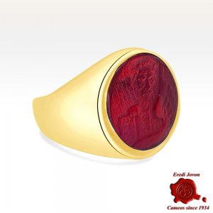 Lion Gold Intaglio Signet Seal Ring 2