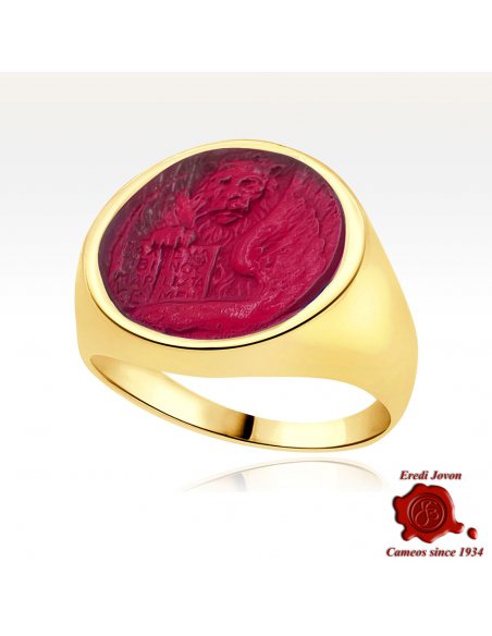 Venice Lion Gold Signet Seal Ring
