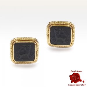 Ancient Lion Onyx Cufflinks