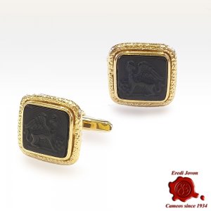 Ancient Lion Onyx Cufflinks 2