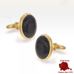 Ancient Bee Onyx Cufflinks 2