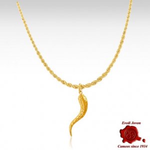 Cornetto Oro Giallo Lavorazione Martellata 2