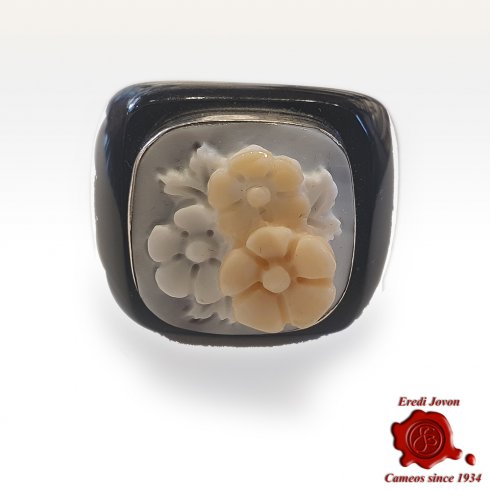 Sfioccato Cammeo Anello Agata