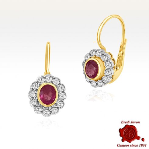Old Earrings Diamonds and Rubies in Gold