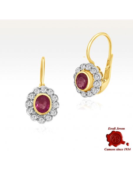 Old Earrings Diamonds and Rubies in Gold