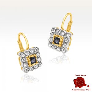 Vintage Sapphires and Diamonds Dangle Earrings in Gold