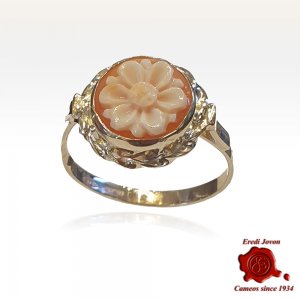 Anello Cammeo Margherita Incisa a Mano