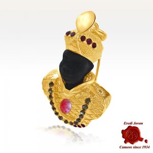 Gold-plated Silver Moretto Brooch with Rubies 2