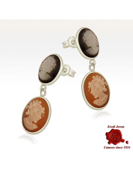 Drop Earrings: Mother-of-Pearl and Traditional Shell Cameos