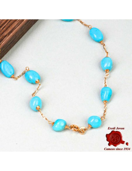Collana Turchese con Catena in Oro
