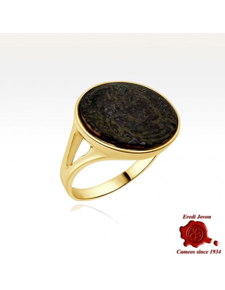 Anello Antica Moneta Romana Autentica in Oro
