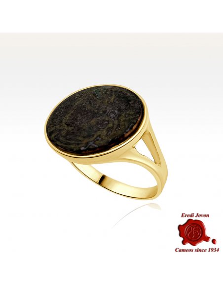 Anello Moneta Romana Autentica in Oro