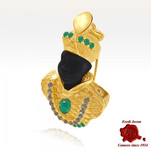 Emerald Blackamoor Brooch Pin