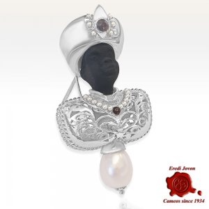 Blackamoor Brooch Silver