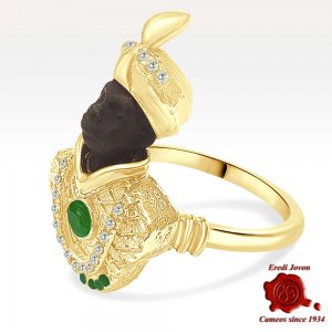 Moor Ring with Emeralds - Lagoon Breeze