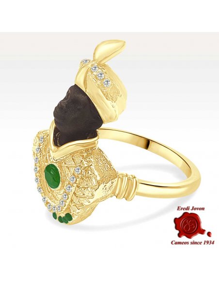 Moor Ring with Emeralds - Lagoon Breeze