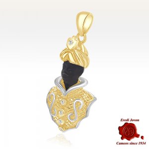 Blackamoor Pendant Ebony Golden | St. Mark Gold