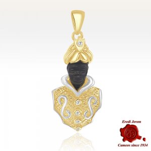 Blackamoor Pendant Ebony Golden | St. Mark Gold 2