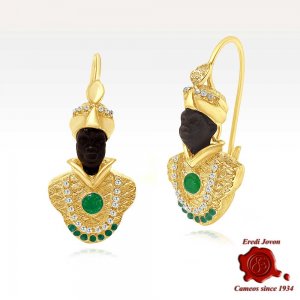Dangle Earrings Moors with Emeralds - Lagoon Breeze 2