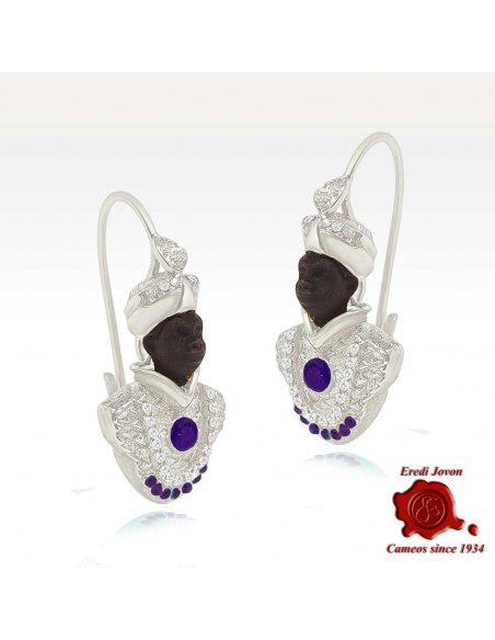 Estate Silver Blackamoor Earrings Estate Silver Blackamoor Earrings