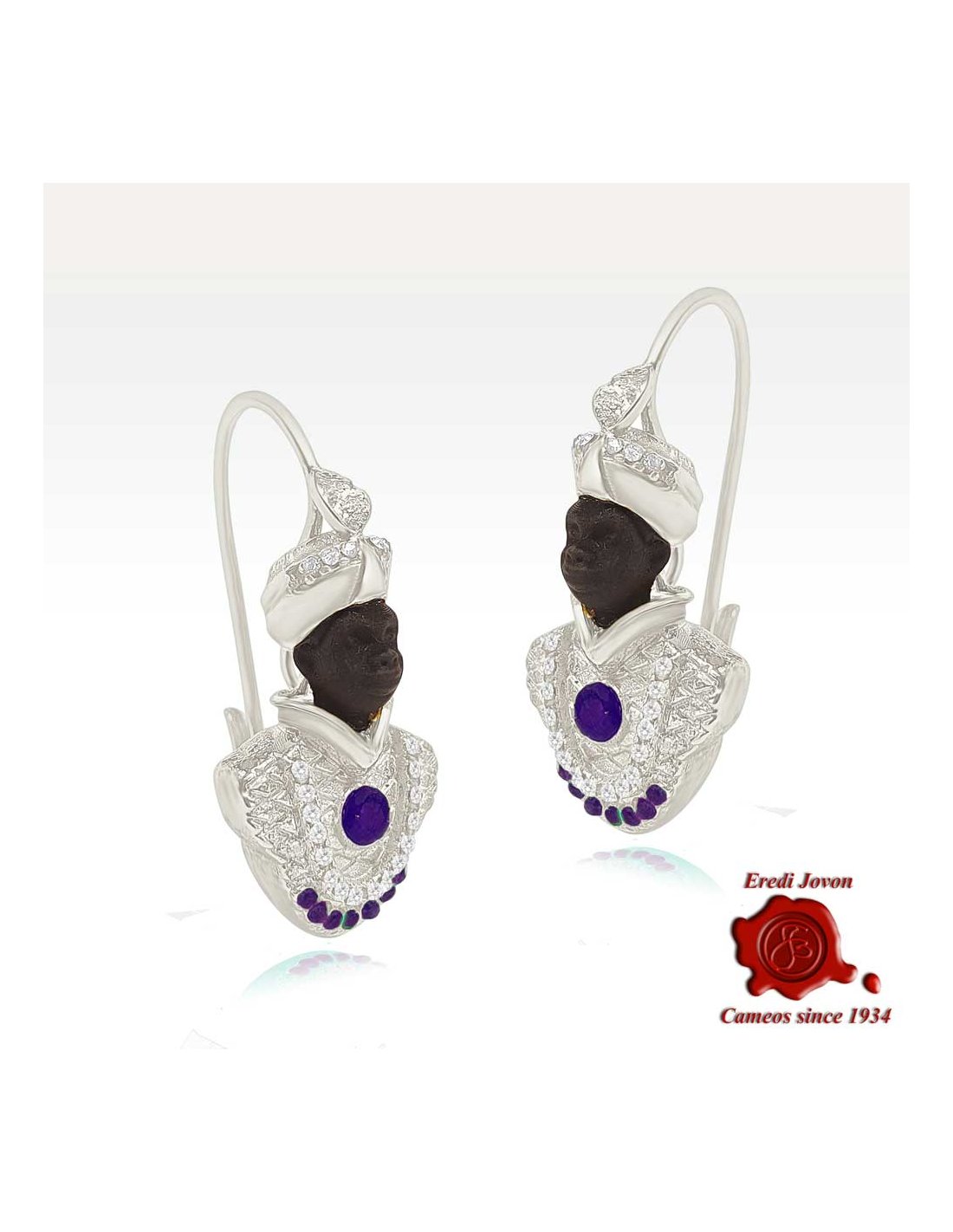 Estate Silver Blackamoor Earrings Estate Silver Blackamoor Earrings