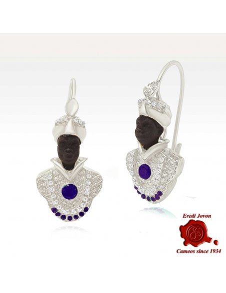 Antique Silver Blackamoor Earrings Antique Silver Blackamoor Earrings