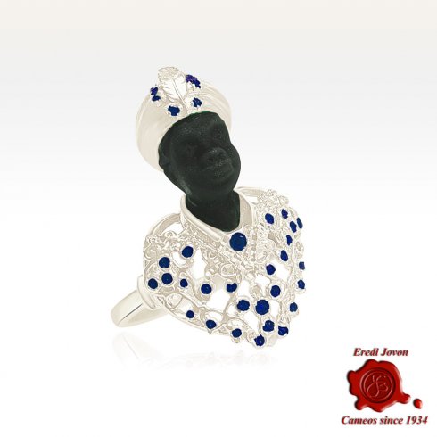 Venetian Blackamoor Ring Silver