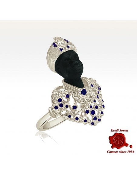 Vintage Blackamoor Ring Silver