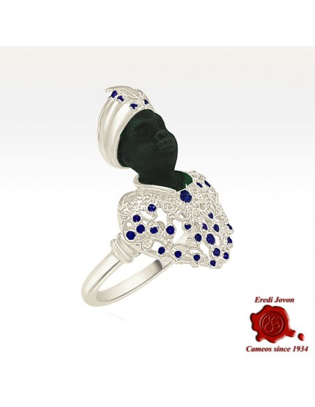 Antique Blackamoor Ring Silver
