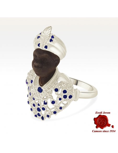 Handmade Blackamoor Ring Silver