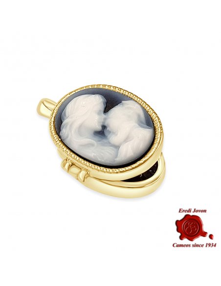 Blue Cameo Locket Vintage