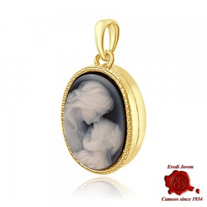 Blue Cameo Locket Gold... 2