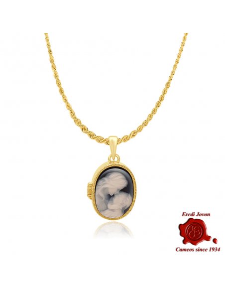 Blue Cameo Locket Victorian
